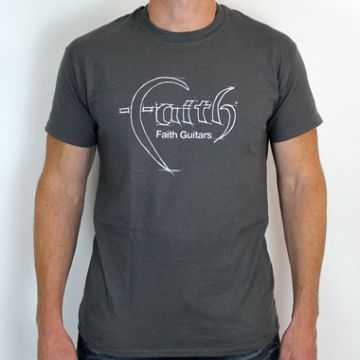 Faith Guitars T-Shirt Charcoal/White - Small